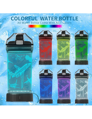 Botella de Agua OkiyiD 14 OZ para Niños con Luz LED 3D - Avián