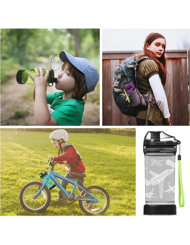 Botella de Agua OkiyiD 14 OZ para Niños con Luz LED 3D - Avián
