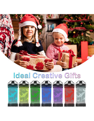 Botella de Agua OkiyiD 14 OZ para Niños con Luz LED 3D - Avián