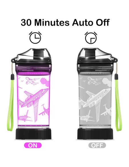 Botella de Agua OkiyiD 14 OZ para Niños con Luz LED 3D - Avián
