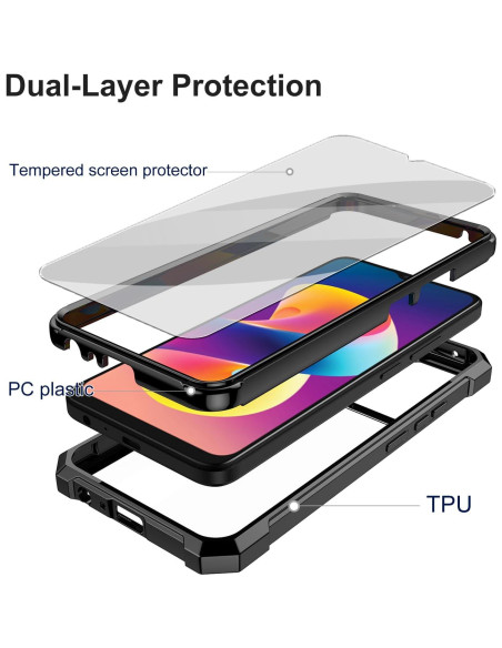 Funda Ailiber Doble Capa para TCL K24 K23 50 LE con Protector
