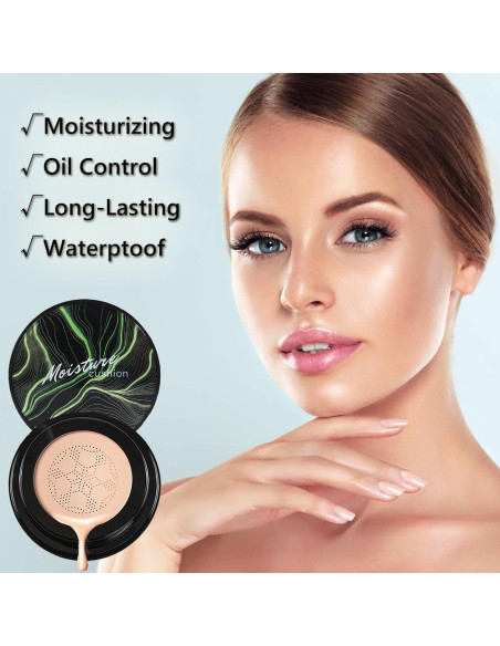 Crema CC Hidratante QIUFSSE 2PCS con Esponja Hongo Natural