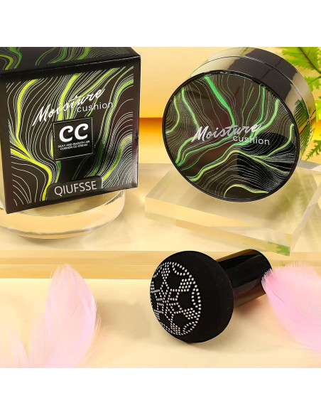 Crema CC Hidratante QIUFSSE 2PCS con Esponja Hongo Natural