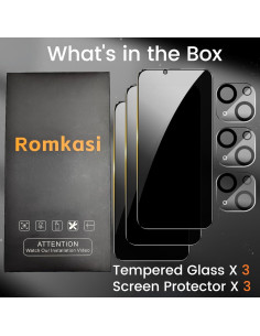 Pack 3 Protectores de Pantalla Privados y Lente iPhone 11 2