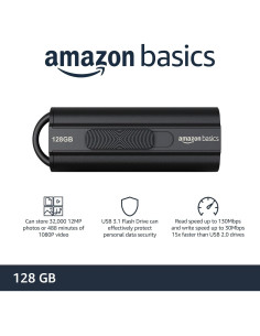 Unidad Flash USB 3.1 Amazon Basics 128 GB Negra 2