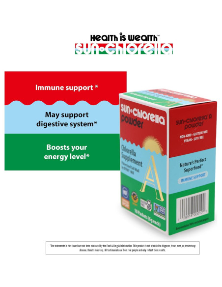 Suplemento de Algas Verdes en Polvo Sun Chlorella 100g