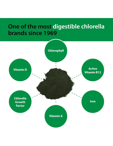 Suplemento de Algas Verdes en Polvo Sun Chlorella 100g