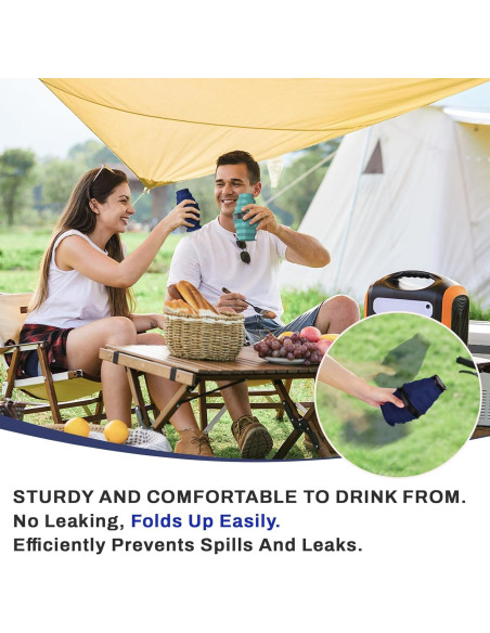 Botella de Agua Plegable Popdigito 600ml Silicona a Prueba de Fugas