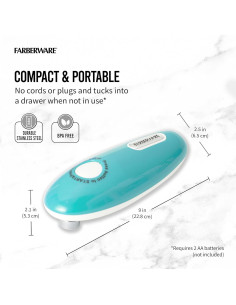 Abrelatas Automático Farberware Aqua Compacto a Batería 2