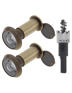 Mirador de Puerta de Latón HOJLKLD 200 Grados con Broca 16 mm