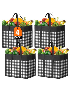 Bolsas de Compras Reutilizables WOWBOX 4 Piezas 35L Impermeables