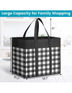 Bolsas de Compras Reutilizables WOWBOX 4 Piezas 35L Impermeables 2