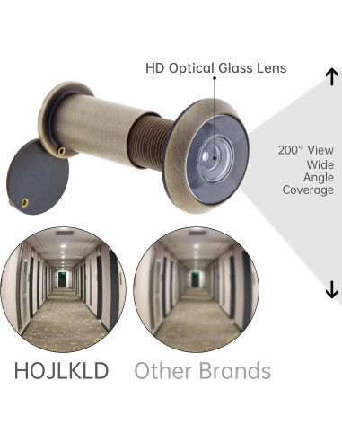 Mirador de Puerta de Latón HOJLKLD 200 Grados con Broca 16 mm