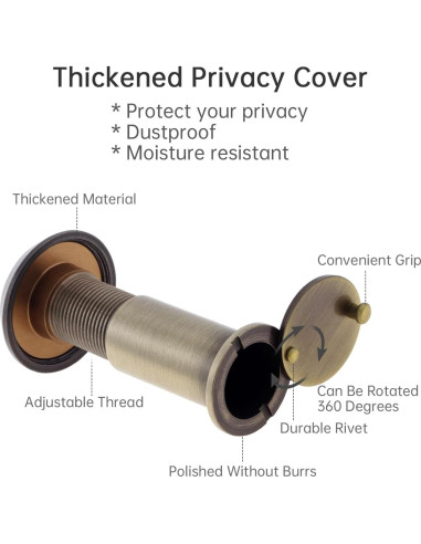Mirador de Puerta de Latón HOJLKLD 200 Grados con Broca 16 mm