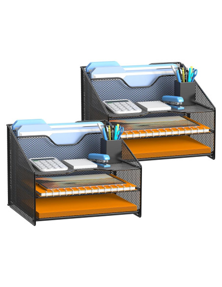 Organizador de Escritorio Samstar 2 Paquetes Malla Negro A4