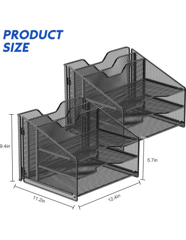 Organizador de Escritorio Samstar 2 Paquetes Malla Negro A4