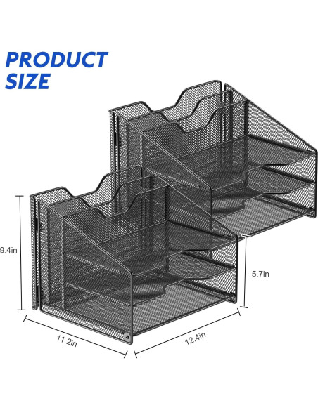 Organizador de Escritorio Samstar 2 Paquetes Malla Negro A4