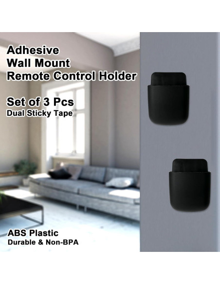 Soporte de Control Remoto Autoadhesivo Kulusion - 3 Piezas