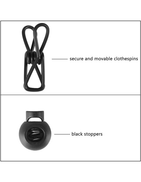Cuerda de Ropa Portátil AIKESIWAY 1.8m Ajustable con 12 Clips