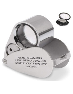 Lupa de Joyero Iluminada 40X JEYUME con Luz LED Plegable