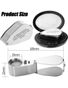 Lupa de Joyero Iluminada 40X JEYUME con Luz LED Plegable 2