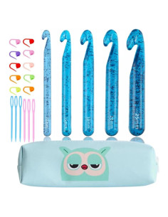 Juego de Ganchos de Crochet Grandes ZICALSO 12-25 mm Azul