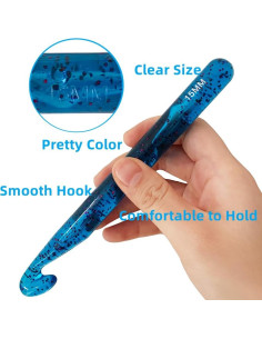 Juego de Ganchos de Crochet Grandes ZICALSO 12-25 mm Azul 2