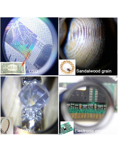 Lupa de Joyero Iluminada 40X JEYUME con Luz LED Plegable