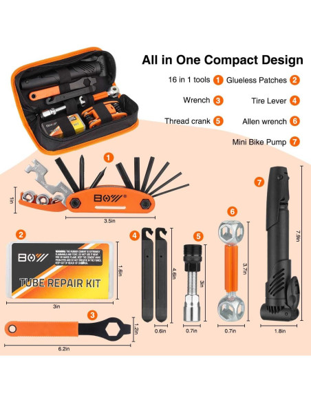 Kit de Reparación de Bicicleta XCH Robots con Bomba y Parches