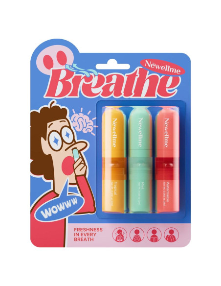 Bastón Nasal Aromaterapia NEWELLME - 3 Aromas Refrescantes