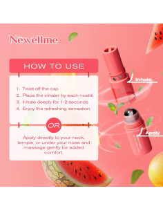 Bastón Nasal Aromaterapia NEWELLME - 3 Aromas Refrescantes 2