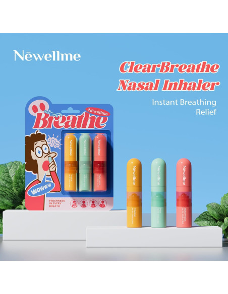 Bastón Nasal Aromaterapia NEWELLME - 3 Aromas Refrescantes