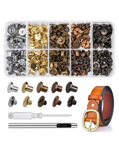 100 Tornillos Chicago para Cuero Siziviki - 5 Colores, 0.9 cm