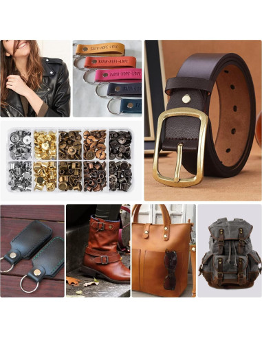 100 Tornillos Chicago para Cuero Siziviki - 5 Colores, 0.9 cm