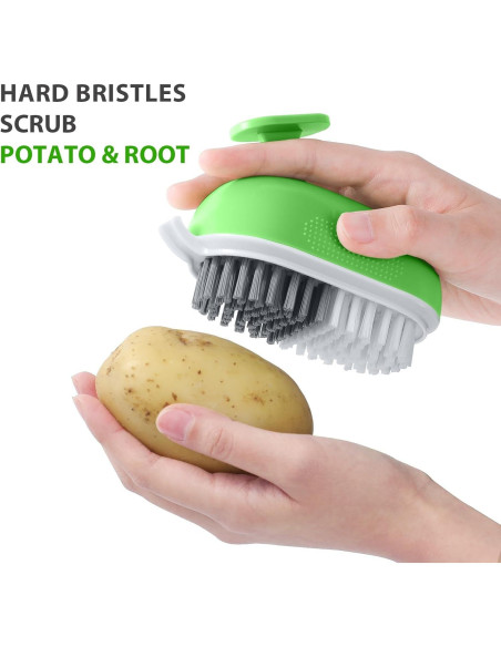 Cepillo de Verduras Lumkew Verde con Cerdas Duras y Suaves