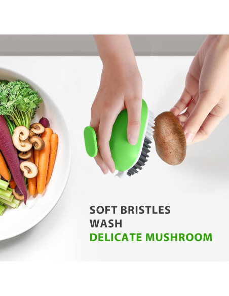 Cepillo de Verduras Lumkew Verde con Cerdas Duras y Suaves