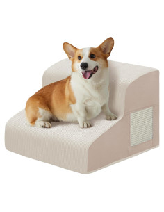 Escalones para Perros Ahpmeoa 2 Escalones Antideslizantes Beige
