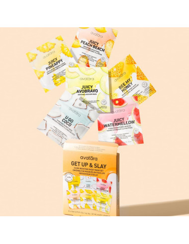 Set de 6 Máscaras Faciales Avatara - Hidratación Natural