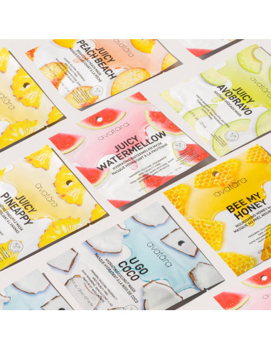 Set de 6 Máscaras Faciales Avatara - Hidratación Natural