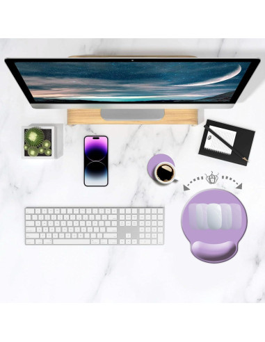 Almohadilla Ergonómica para Ratón DOOKE Púrpura 24.9x23.1cm