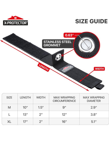 Correas de Almacenamiento X-Protector - Paquete de 3 - Soporte de Cable para Garaje