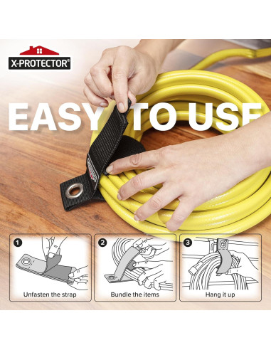 Correas de Almacenamiento X-Protector - Paquete de 3 - Soporte de Cable para Garaje