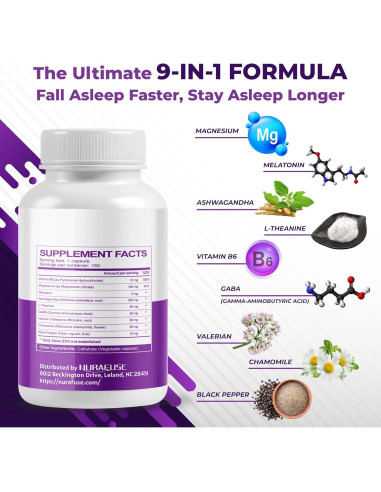 Suplemento Natural para el Sueño NURAFUSE 150 Cápsulas