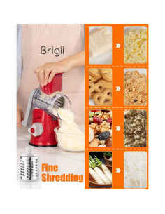Rallador de Queso Rotary Brigii VC10 con 3 Cuchillas de Acero Inoxidable 2