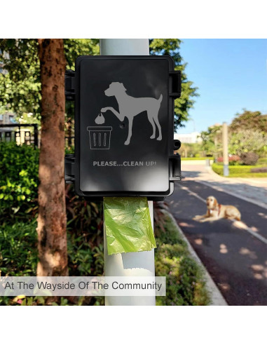 Dispensador de bolsas para excremento de perro Onybte negro impermeable