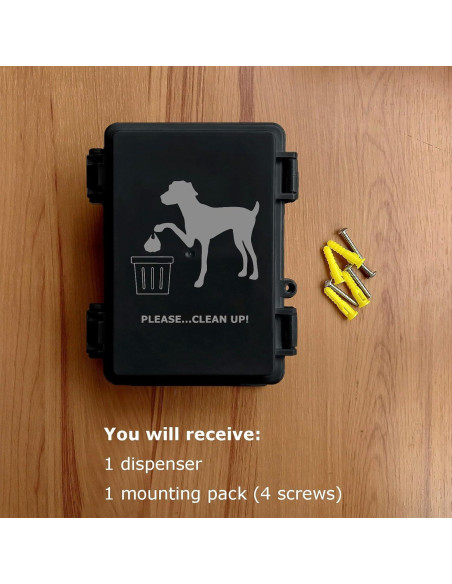 Dispensador de bolsas para excremento de perro Onybte negro impermeable Dispensador de bolsas para excremento de perro Onybte negro impermeable