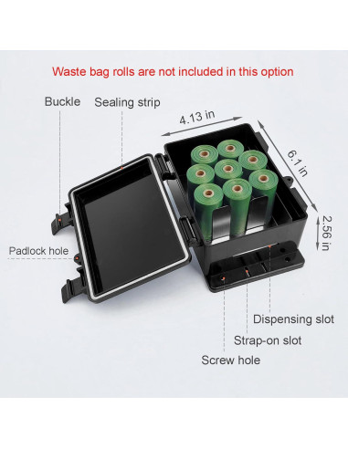 Dispensador de bolsas para excremento de perro Onybte negro impermeable