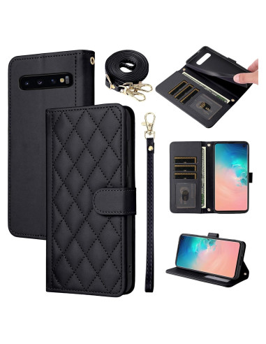 Funda billetera Furiet para Samsung Galaxy S10 - Negro, PU