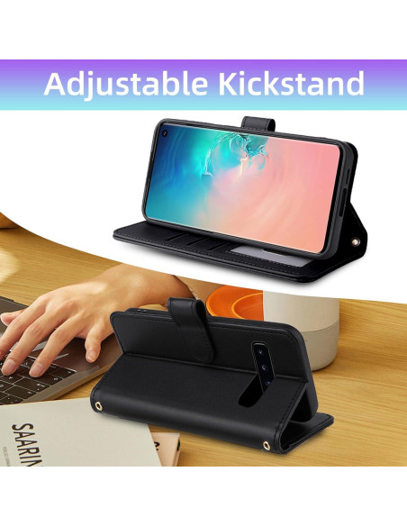 Funda billetera Furiet para Samsung Galaxy S10 - Negro, PU