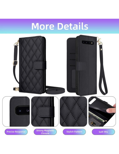 Funda billetera Furiet para Samsung Galaxy S10 - Negro, PU